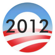 Obama 2012 round sticker