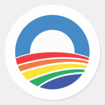 Obama 2012 Support for Gay Marriage Round Stickers