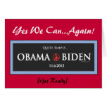 Obama 2012 Yes We Can Again Greeting Cards