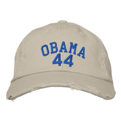 OBAMA 44 EMBROIDERED BASEBALL CAPS by rudepolitics