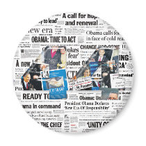 Obama 44 Newspaper Magnet with headline background by democrattotheend Obama 44 Newspaper Magnet with headline background