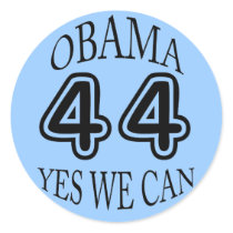 Obama 44 Yes we Can Stickers by Jamene_Clothing Obama 44 Yes we Can Stickers