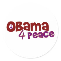 Obama 4 Peace Round Sticker