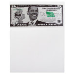 obama 9 Dollar Bill letterhead