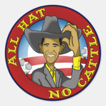 Obama All Hat No Cattle Stickers