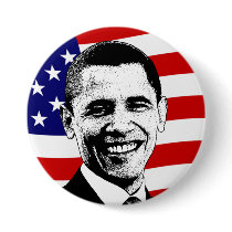 Obama American Flag Button