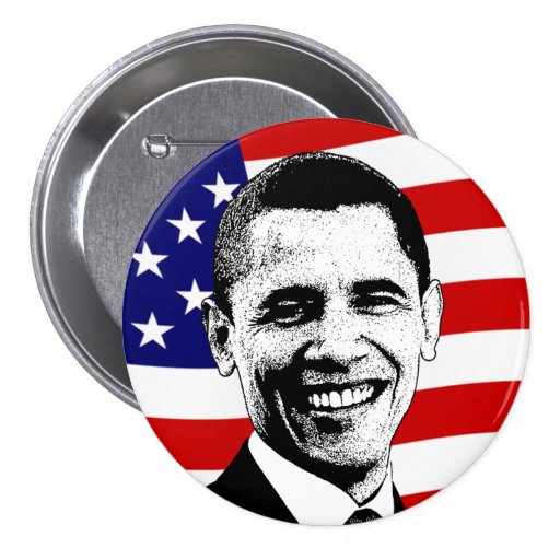 Obama American Flag Button