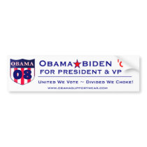 Obama and Biden Bumper Sticker bumper stickers