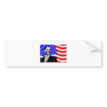 Obama And Flag Bumper Sticker