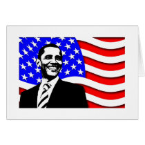 Obama And Flag Card