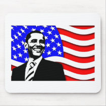 Obama And Flag Mouse Pad