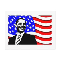 Obama And Flag Post Card
