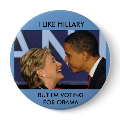 OBAMA AND HILLARY PINBACK BUTTONS by BlueCat00