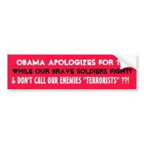 OBAMA APOLOGIZES TO EUROPE FOR ???, WHILE ... bumper stickers by Go_Buckeyes OBAMA APOLOGIZES TO EUROPE FOR ???, WHILE ... bumper stickers