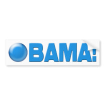 Obama! (Baby Blue Bumper Sticker) bumper stickers by jamesmcook Obama! (Baby Blue Bumper Sticker) bumper stickers