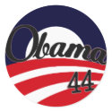 Obama Baseball Logo 44 Patriot Sticker by Rush_Media Obama Baseball Logo 44 Patriot Sticker