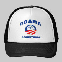 Obama Basketball red white and blue v2 hats