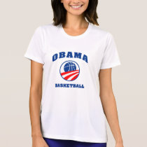 Obama Basketball red white blue ladies sports tee t-shirts