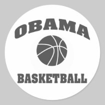 Obama Basketball standard type sticker - grey stickers