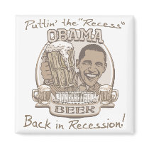 Obama Beer Anti Recession Gear magnets by ObamaBeerSummit Obama Beer Anti Recession Gear magnets