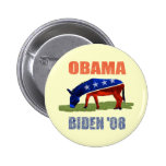 Obama Biden '08 Democratic Button Pin