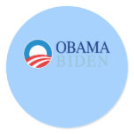 OBAMA / BIDEN 08 ROUND STICKER
