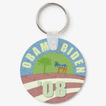 Obama Biden '08 Vintage Logo Keychain