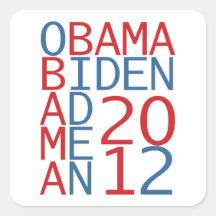 Obama - Biden 2012 cube Square Stickers