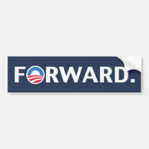 Obama / Biden 2012 Forward Slogan (White on Blue) Bumper Stickers