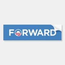 Obama Biden 2012 Forward (White on Light Blue) Bumper Sticker