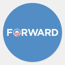 Obama Biden 2012 Forward (White on Light Blue) Round Stickers