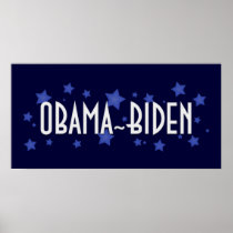 Obama Biden Blue Stars Poster