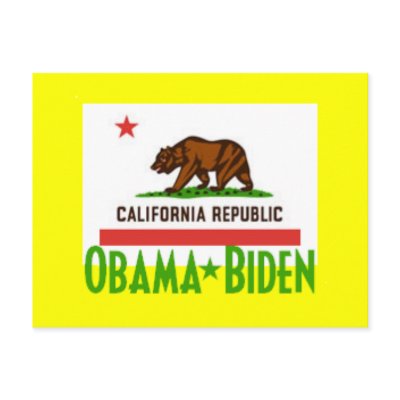 Obama Biden CALIFORNIA Postcard by samappleby