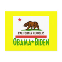 Obama Biden CALIFORNIA Postcard by samappleby Obama Biden CALIFORNIA Postcard