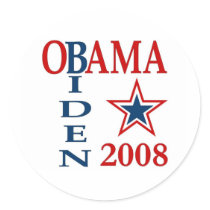 Obama Biden Cross 2008 Round Stickers