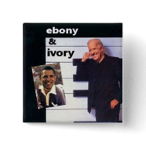 Obama / Biden Ebony Ivory Square Button by elfyboy Obama / Biden Ebony Ivory Square Button