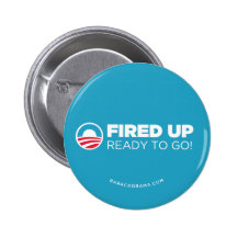 Obama Biden Fired Up, Ready To Go (Light Blue) Buttons