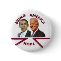 Obama / Biden Hope Button by elfyboy Obama / Biden Hope Button