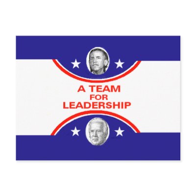 Obama Biden LEADERSHIP Postcard by samappleby