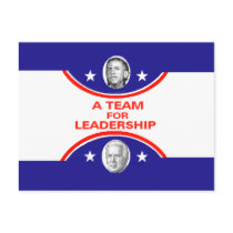 Obama Biden LEADERSHIP Postcard by samappleby Obama Biden LEADERSHIP Postcard