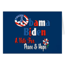 Obama Biden Peace and Hope 2008 Cards