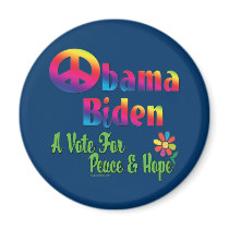 Obama Biden Peace and Hope 2008 magnets by BuzzEdition Obama Biden Peace and Hope 2008 magnets
