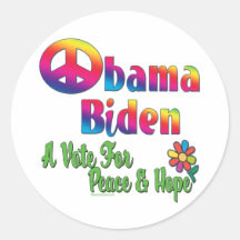 Obama Biden Peace and Hope 2008 Sticker