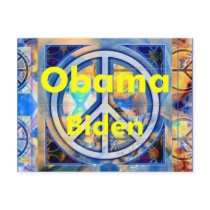 Obama Biden PEACE Postcard by samappleby Obama Biden PEACE Postcard