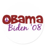 Obama Biden Peace Round Sticker