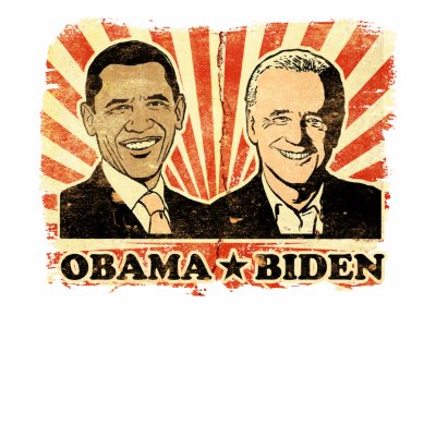 Obama Biden Portraits Ladies Sheer V-Nect T-Shirt from Zazzle.com