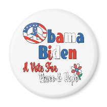 Obama Biden Vote for Peace and Love magnets by BuzzEdition Obama Biden Vote for Peace and Love magnets