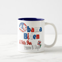 Obama Biden Vote for Peace and Love Mug