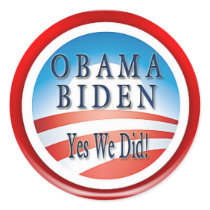 OBAMA BIDEN "YES WE DID" STICKERS