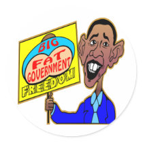 Obama Big Fat Government Crushing Freedom Sticker